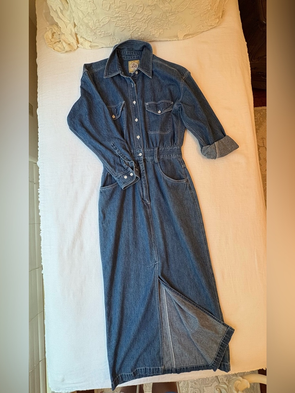 Ami Denim Shirt Jacket - Blue with Gold Label - Picture 4 of 8